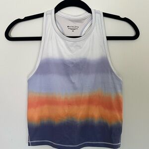 Athleta Women's Tie-Dye Tank Top - White, Blue, Orange